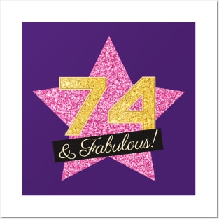 74th Birthday Gifts Women Fabulous - Pink Gold Posters and Art